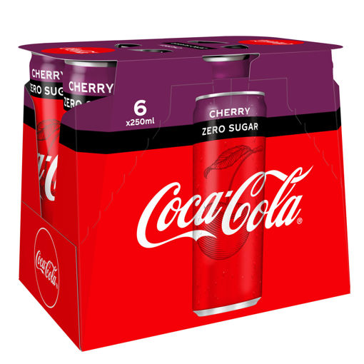 Afbeeldingen van COCA COLA ZERO CHERRY BLIK 6X25CL