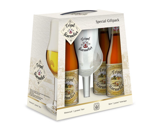 Afbeeldingen van TRIPEL KARMELIET GESCHENK 4X33CL + GLAS