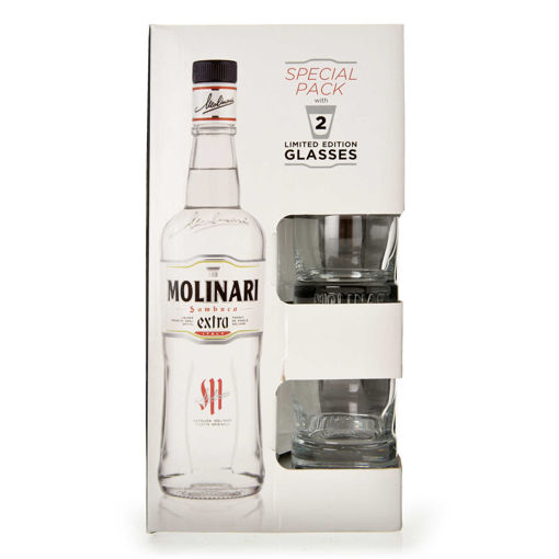 Afbeeldingen van MOINARI SAMBUCA + 2 GLAZEN 40° 70CL