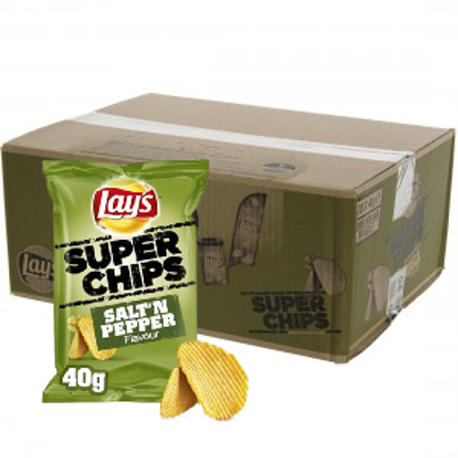 Afbeeldingen van LAYS CHIPS SALT'N PEPPER SUPERCHIPS 20X40G
