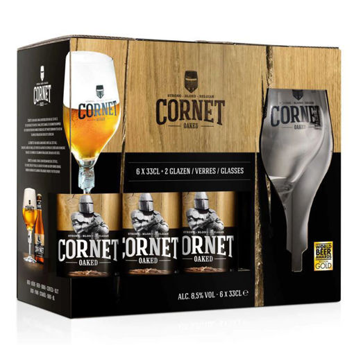 Afbeeldingen van CORNET OAKED 6X33CL+2 GLAZEN