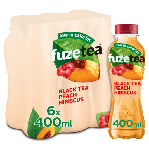 Afbeeldingen van FUZE TEA BLACK TEA PEACH HIBISCUS PET  6 X 0.4L