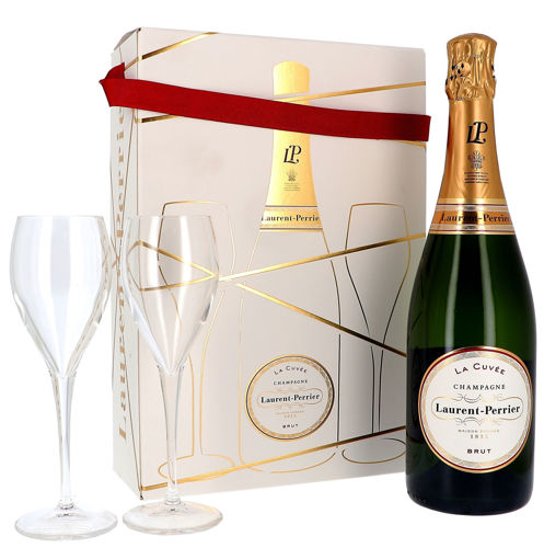 Afbeeldingen van LAURENT PERRIER BRUT CHAMPAGNE + 2 GLAZEN