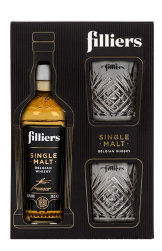Afbeeldingen van FILLIERS SINGLE MALT BOURBON FINISH + 2 GLAZEN 43° 70CL